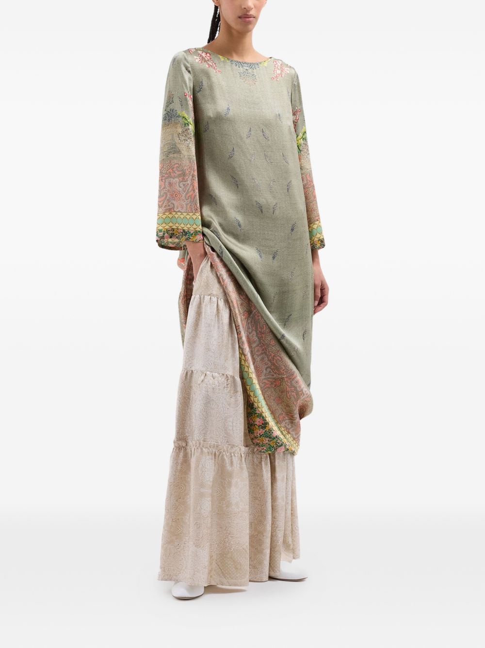 Pierre Louis Mascia A-line silhouette Printed silk dress