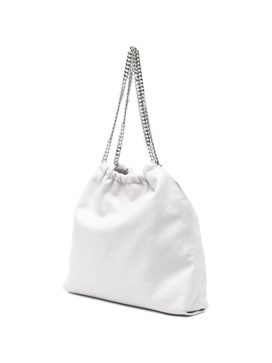 Luxurious Stella McCartney Falabella Drawstring Tote Grey For Women With Chain Strap And Zip Closure