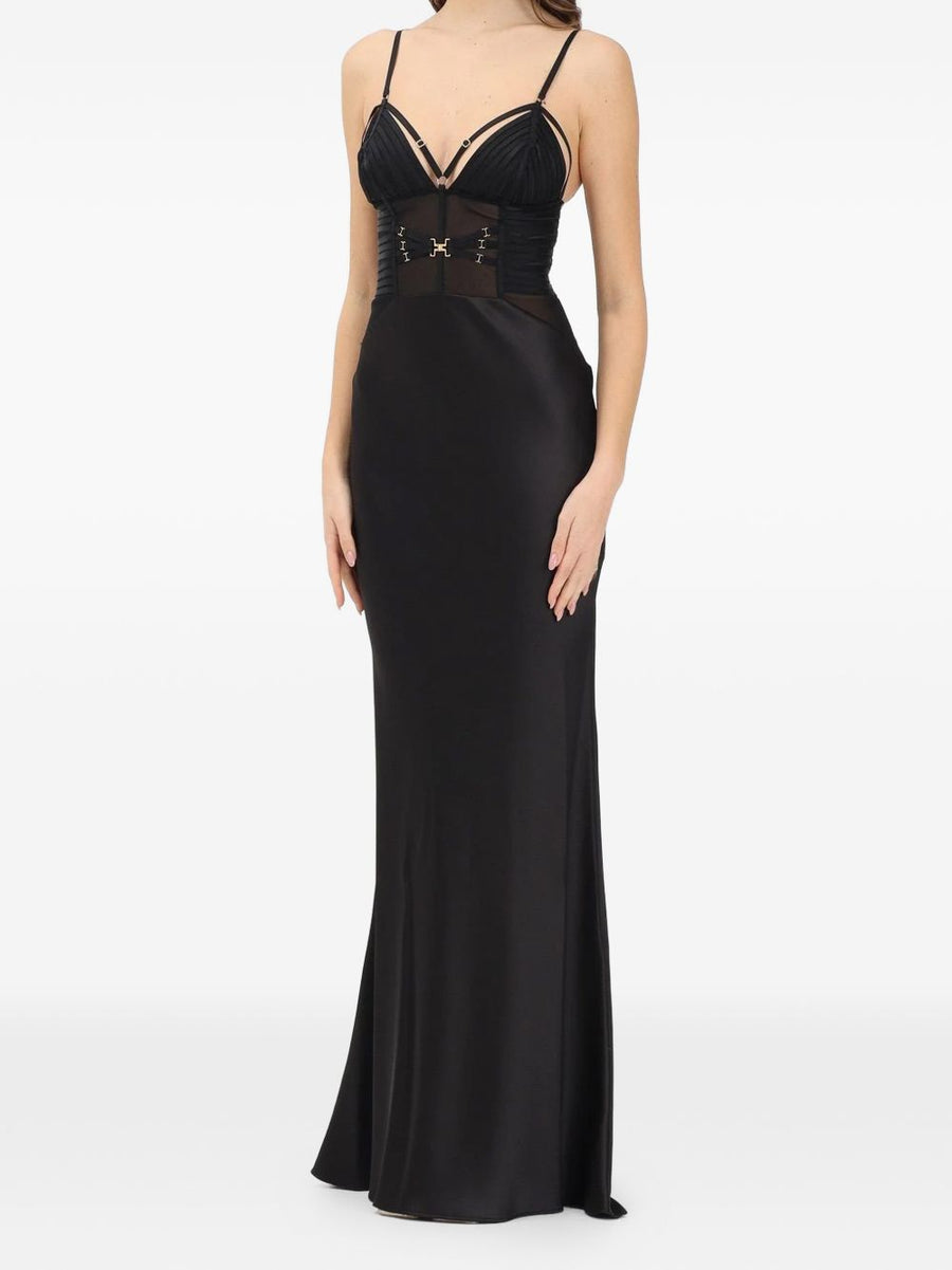 Elisabetta Franchi Long Dress With Embellished Detailing For Women Elegant Evening Wear