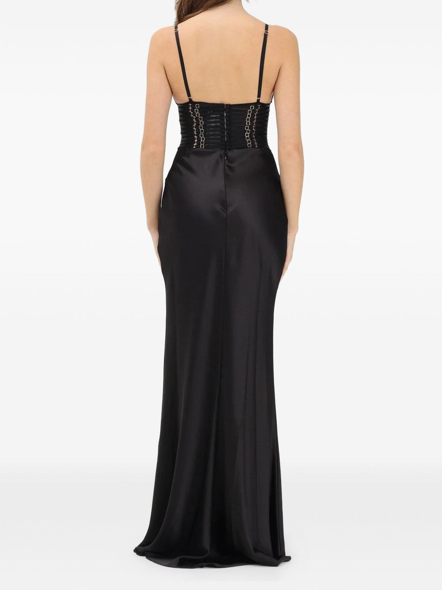 Elisabetta Franchi Long Dress With Embellished Detailing For Women Elegant Evening Wear