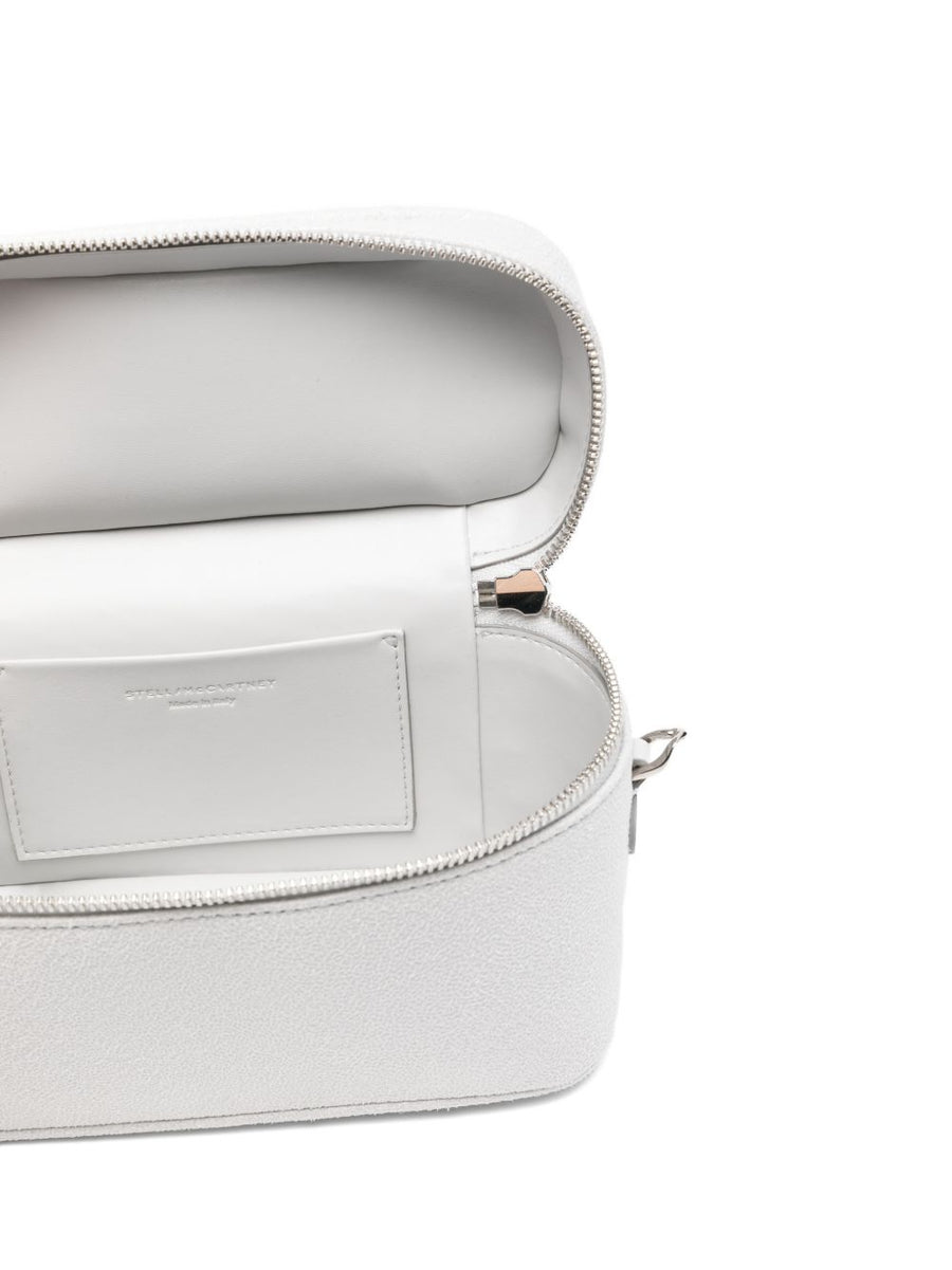 Stella McCartney Falabella Vanity Case Compact Makeup Organizer With Chain Handle Grey PU Exterior For Women