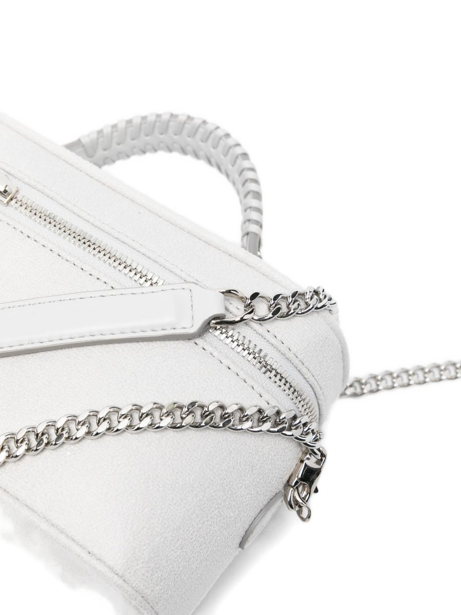 Stella McCartney Falabella Vanity Case Compact Makeup Organizer With Chain Handle Grey PU Exterior For Women