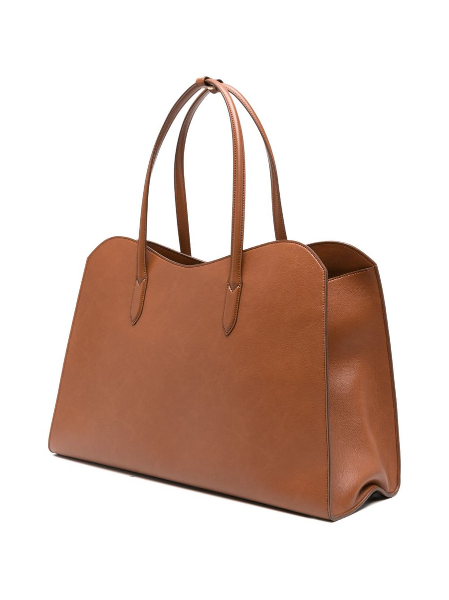 Stella McCartney Stella Ryder Tote Bag For Women Luxurious Brown PU With Gold Padlock
