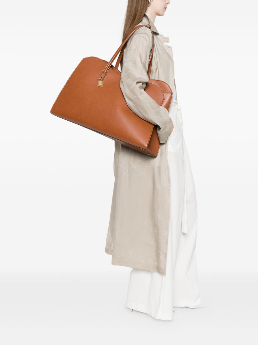 Stella McCartney Stella Ryder Tote Bag For Women Luxurious Brown PU With Gold Padlock