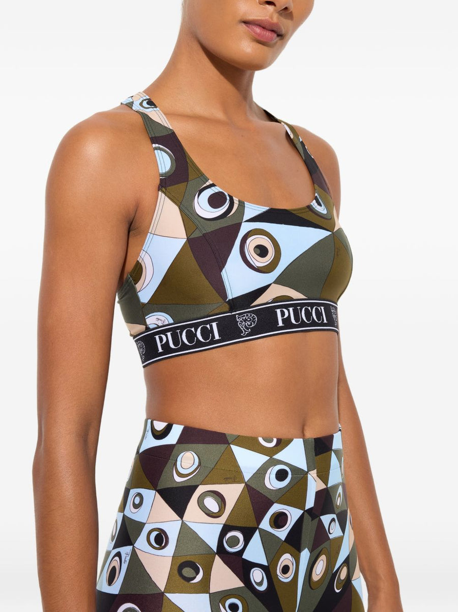 Pucci Printed Bralette For Active Women With Supportive Fit And Bold Allover Print