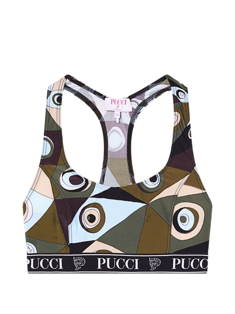 Pucci Printed Bralette For Active Women With Supportive Fit And Bold Allover Print