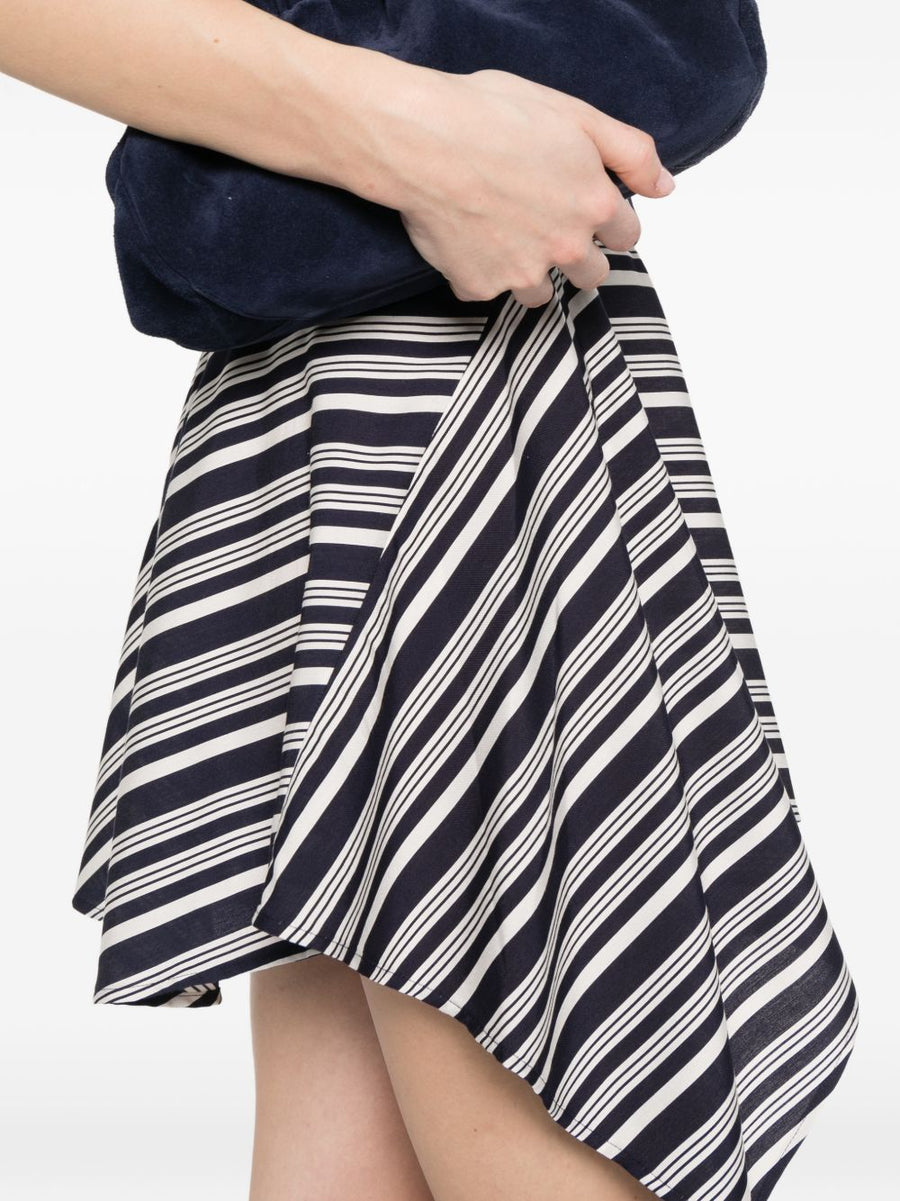 Iro Unya Asymmetric Dress Multicolor Stripes Sleeveless V-Neck Effortless Day To Night Women
