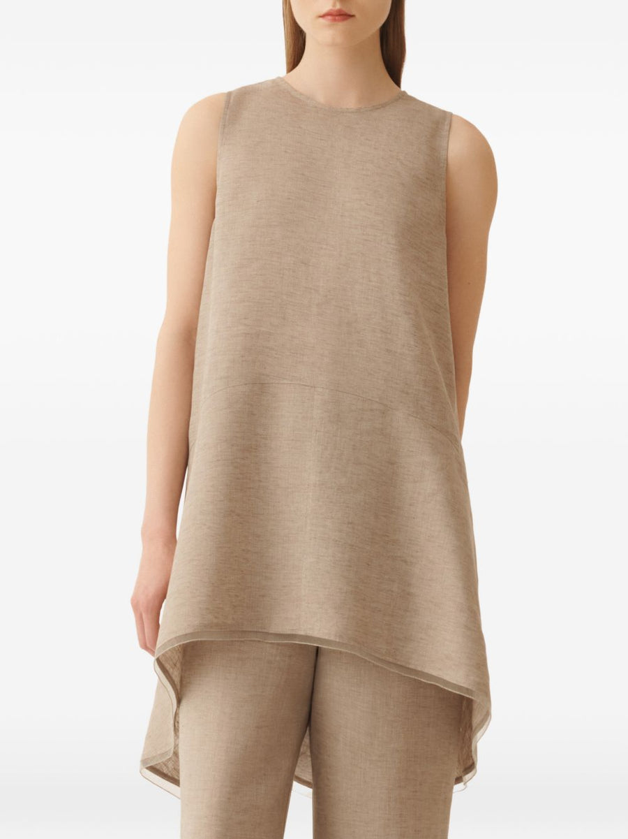 Fabiana Filippi Asymmetric Top For Women With Panel Detailing And Back Keyhole For Modern Office Wear