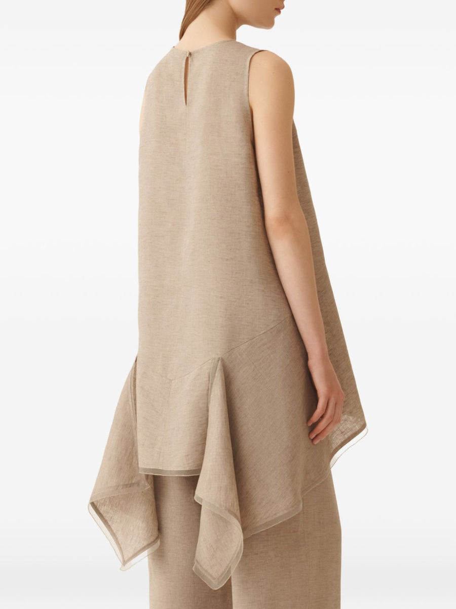 Fabiana Filippi Asymmetric Top For Women With Panel Detailing And Back Keyhole For Modern Office Wear