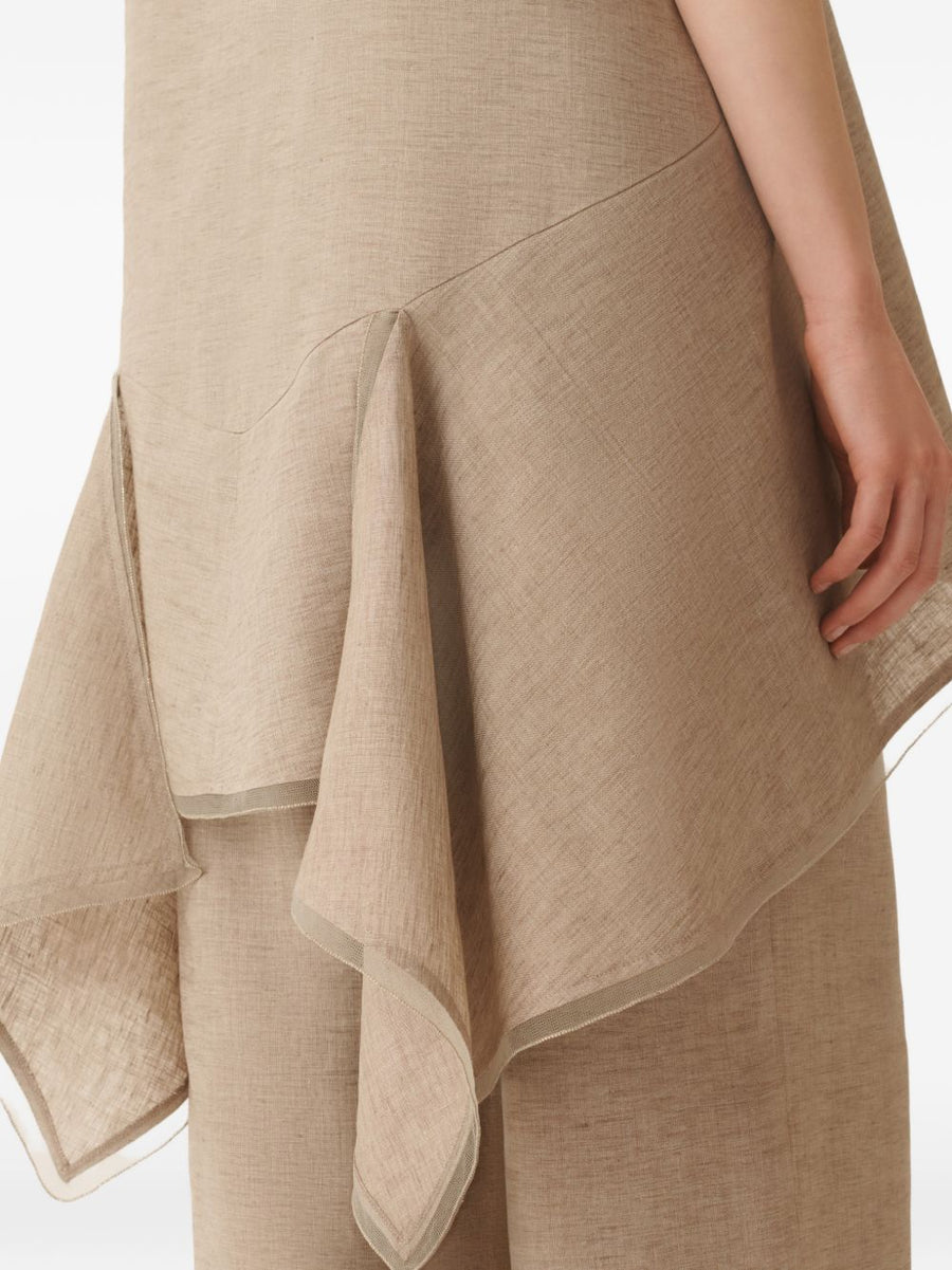Fabiana Filippi Asymmetric Top For Women With Panel Detailing And Back Keyhole For Modern Office Wear