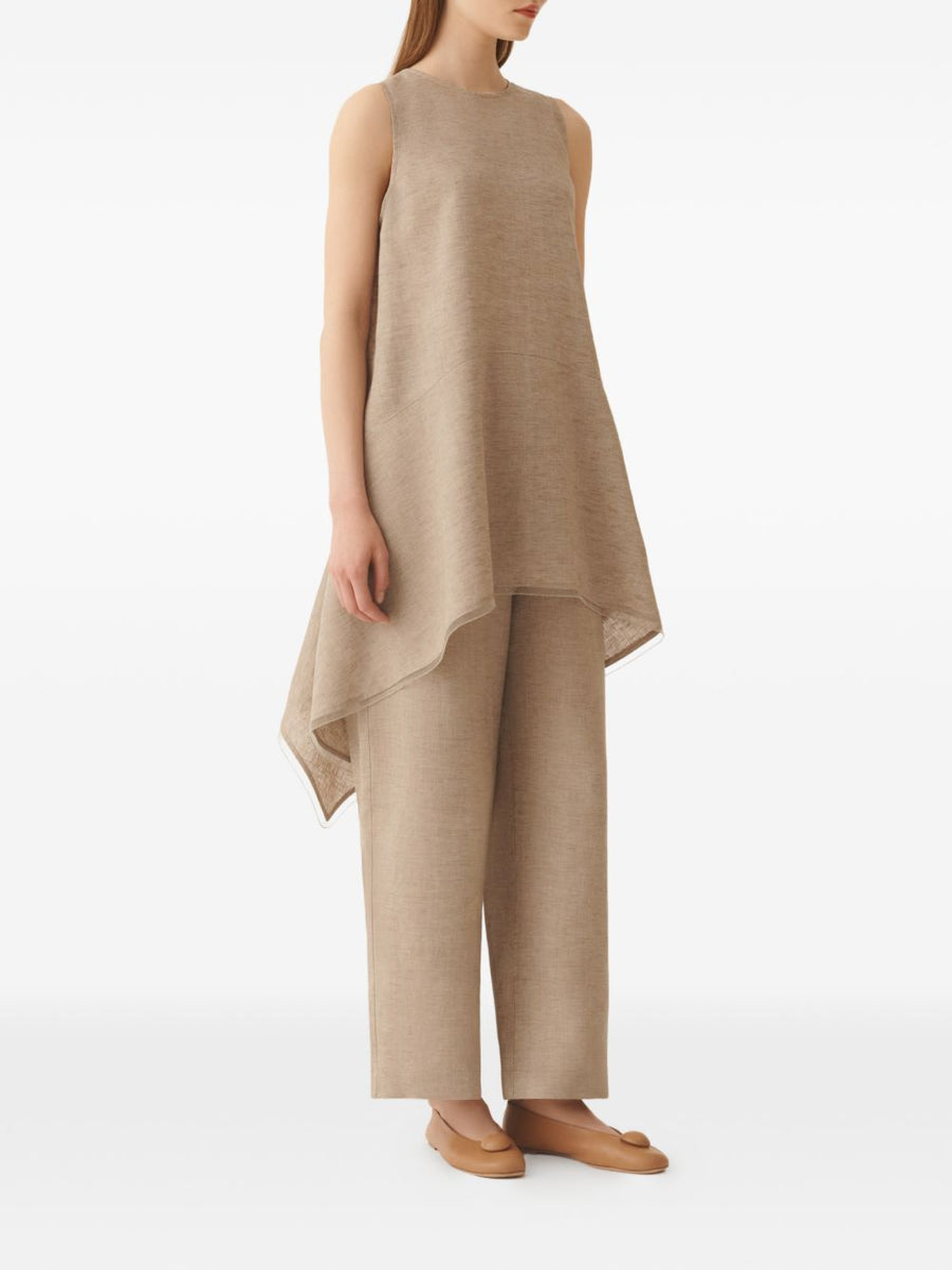 Fabiana Filippi Asymmetric Top For Women With Panel Detailing And Back Keyhole For Modern Office Wear