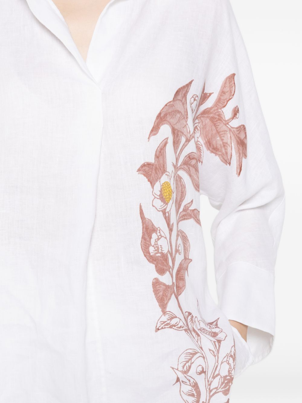 Trame Auree V-neck Linen shirt