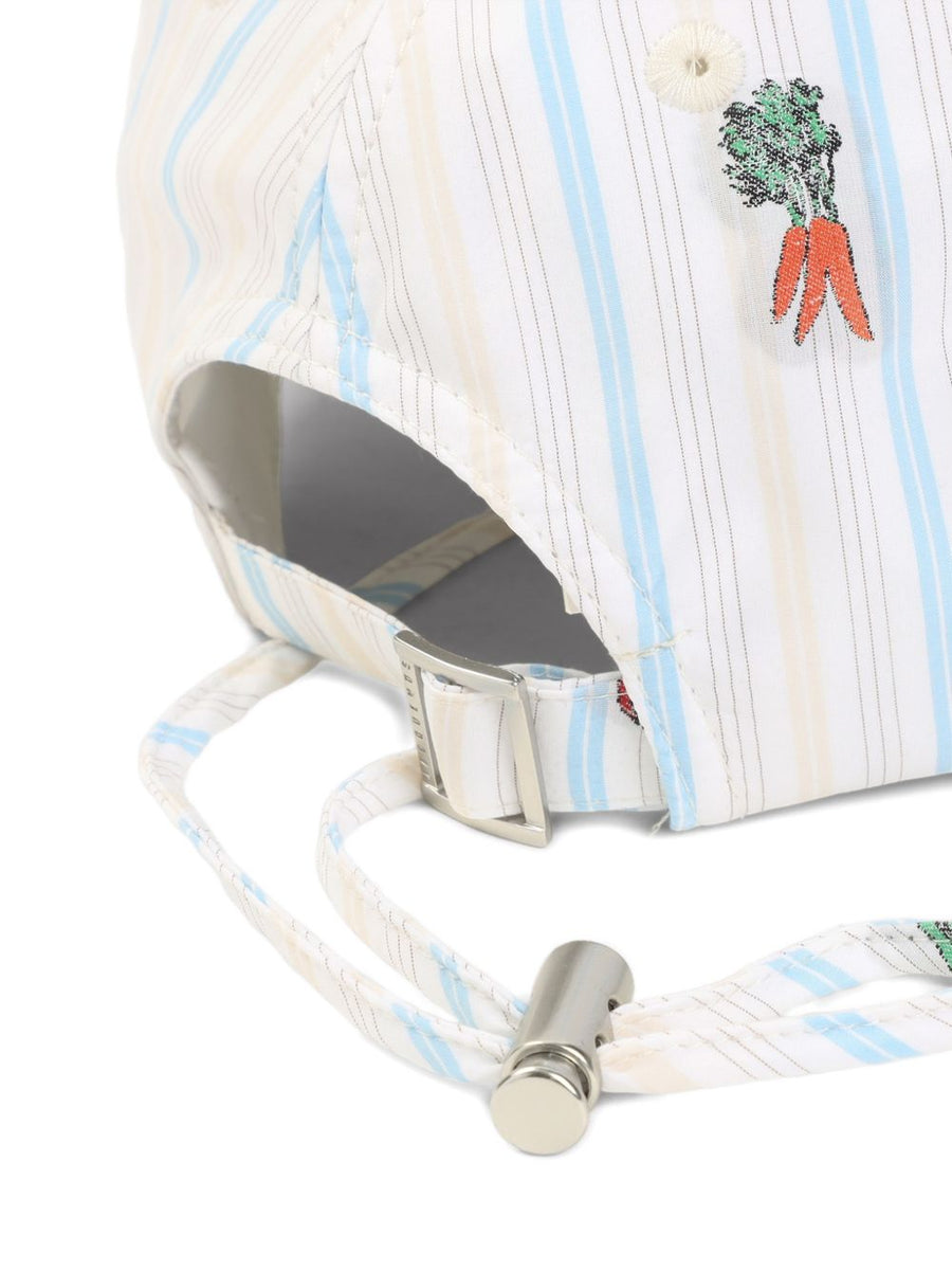 Jacquemus Cotton Striped Hat With Embroidery For Men Adjustable Lightweight Summer Accessory