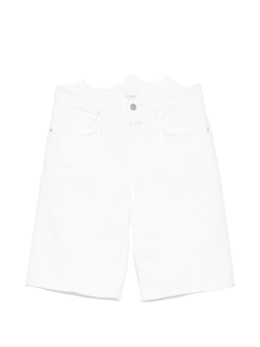 Closed Cotton Bermuda Shorts Women Breathable Daily White