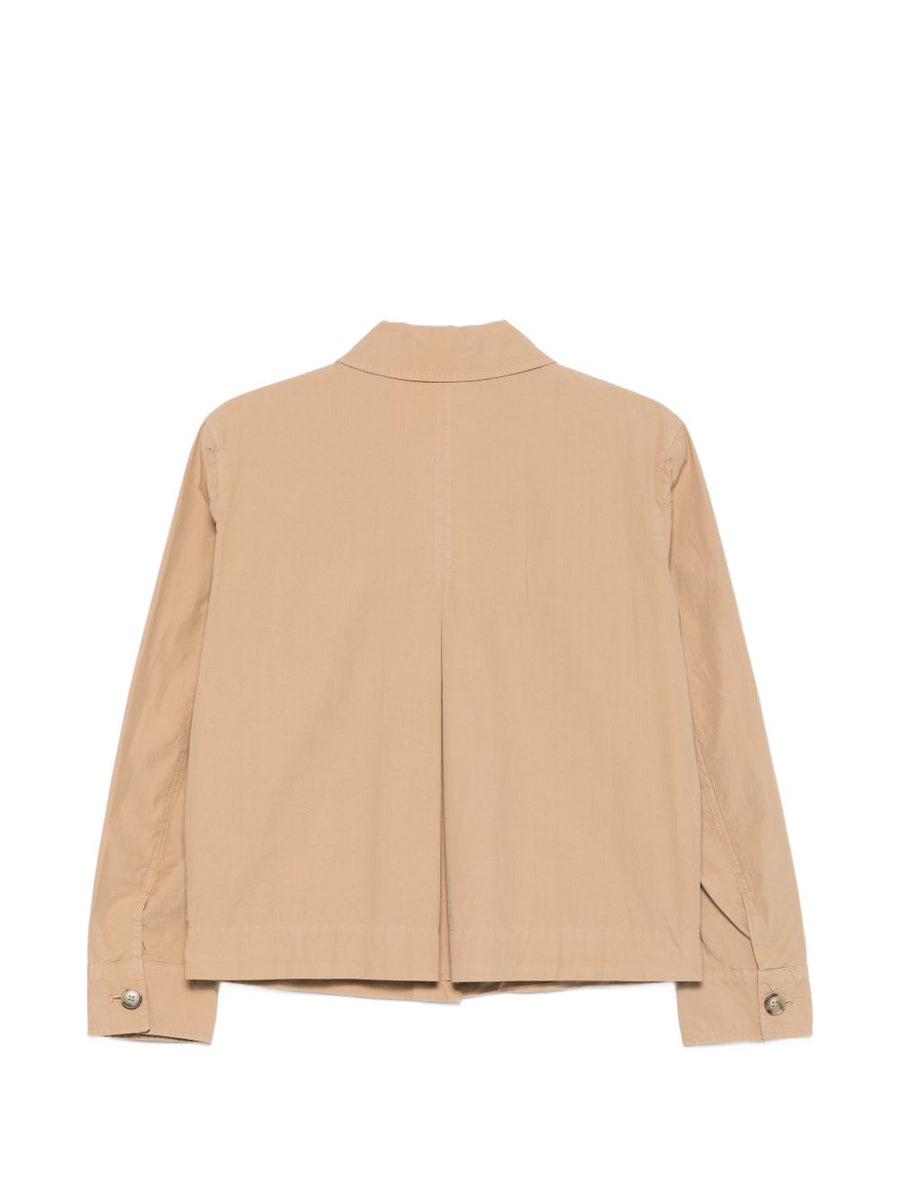 Woolrich Cotton Overshirt Beige For Women With Chest Pockets And Logo Plaque Versatile Lightweight Layer