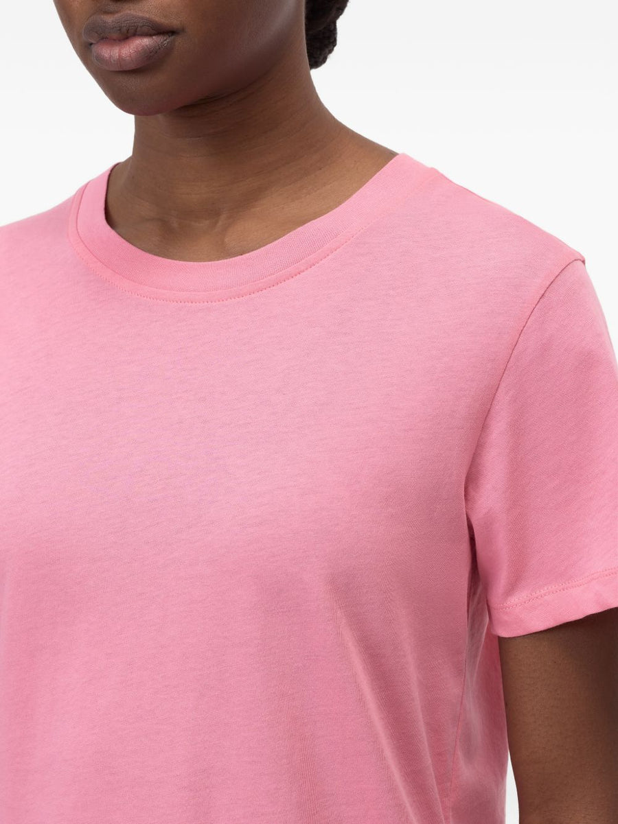 Closed Organic Pink Cotton T Shirt For Women Round Neck Short Sleeves Everyday Essential