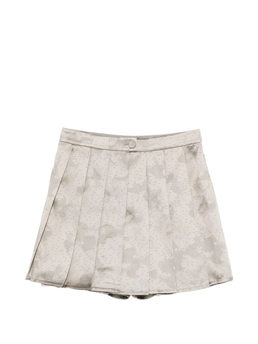 Emporio Armani Womens A Line Pleated Shorts Structured Silhouette Tailored Grey Polyester For Elegant Everyday