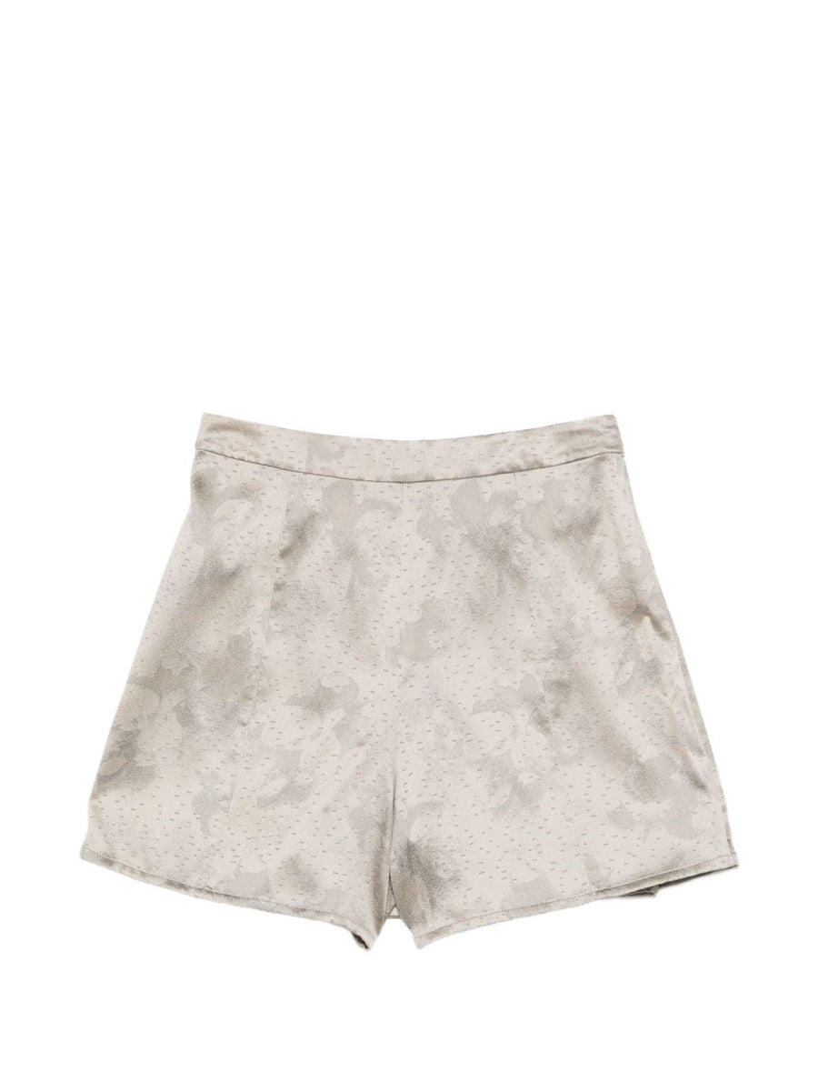 Emporio Armani Womens A Line Pleated Shorts Structured Silhouette Tailored Grey Polyester For Elegant Everyday