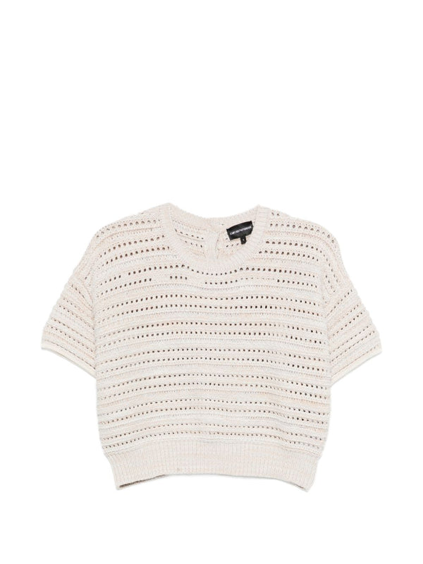 Emporio Armani Cotton open-knit cardigan