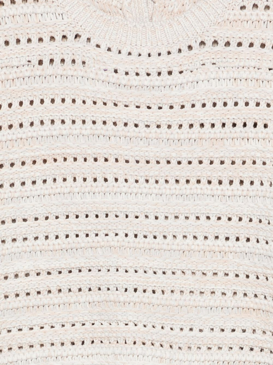 Emporio Armani Cotton Open Knit Cardigan for Women Lightweight Beige Breathable Knitwear