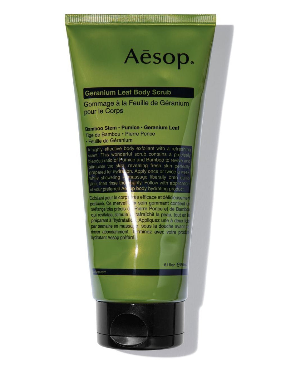 Aesop Geranium Leaf Body Scrub Exfoliating Luxury For Women Refreshes And Smooths 180ml