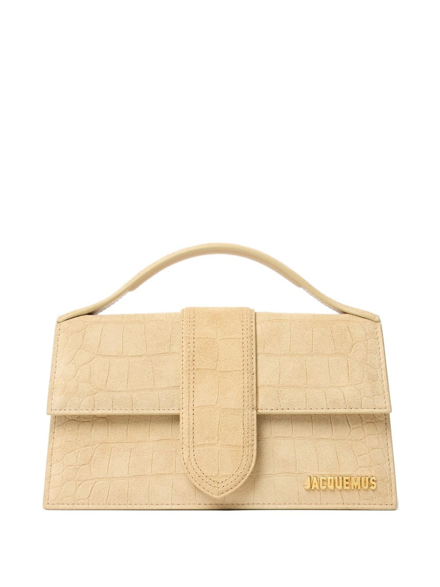 Jacquemus Le Grand Bambino Top Handle Ivory Calf Leather Handbag Flap Closure For Quiet Luxury Women