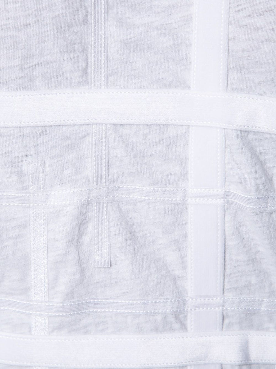 Comme Des Garçons Ribbon Appliqué Cotton T Shirt For Women White Luxury Everyday Wear SS26 Topwear