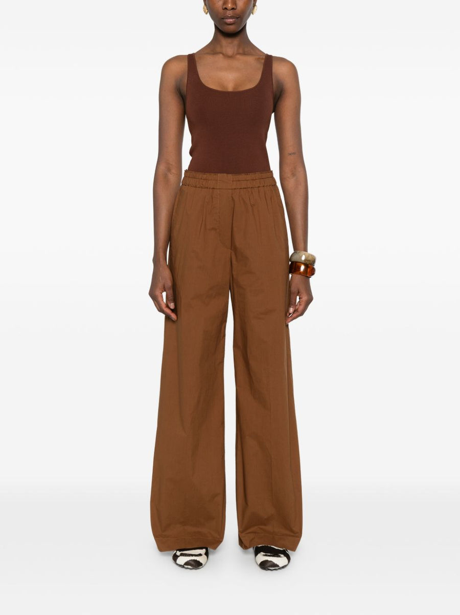 Forte Forte 100 Percent Cotton Trousers For Women With Elastic Waistband And All Day Comfort
