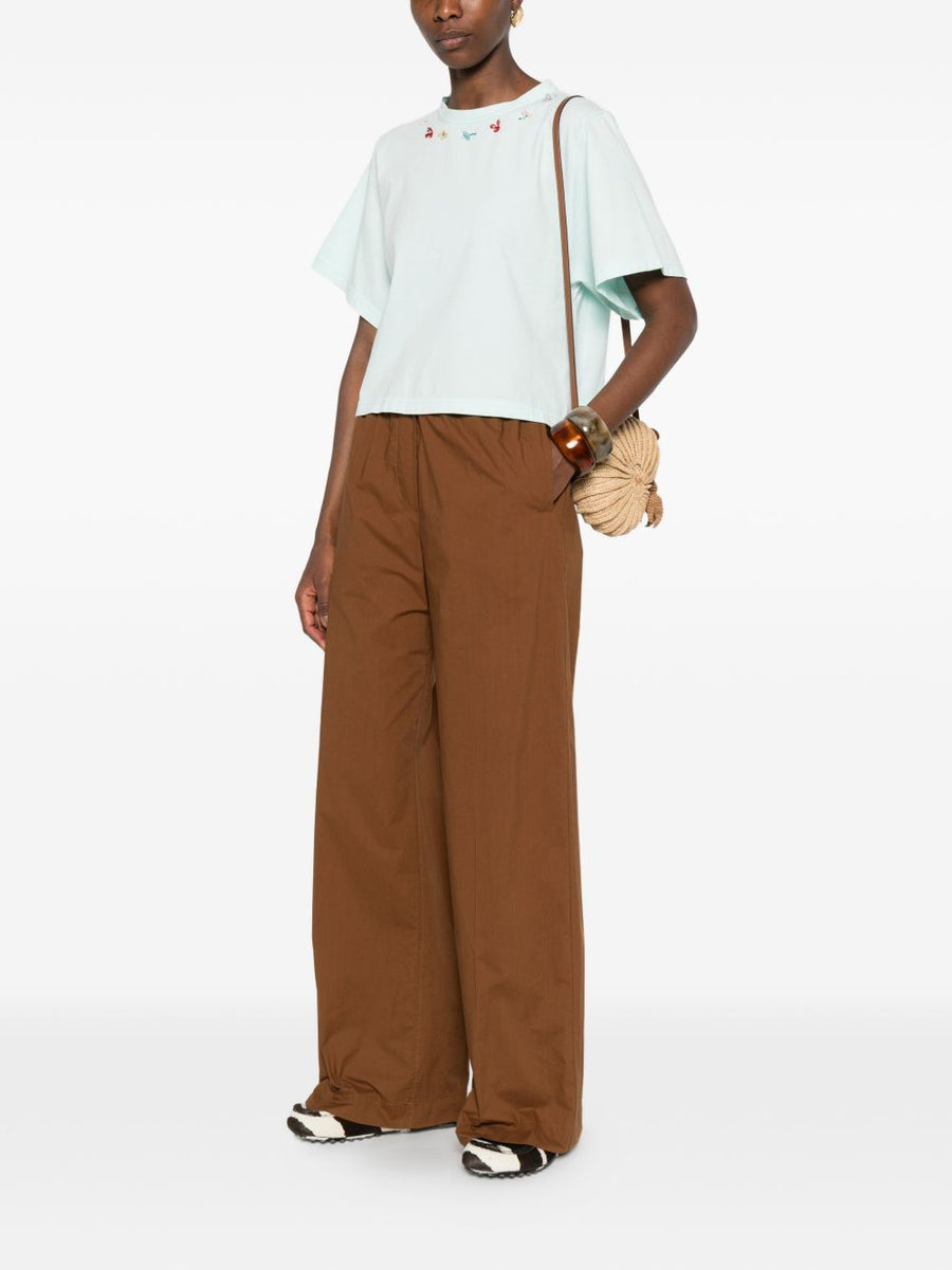 Forte Forte 100 Percent Cotton Trousers For Women With Elastic Waistband And All Day Comfort