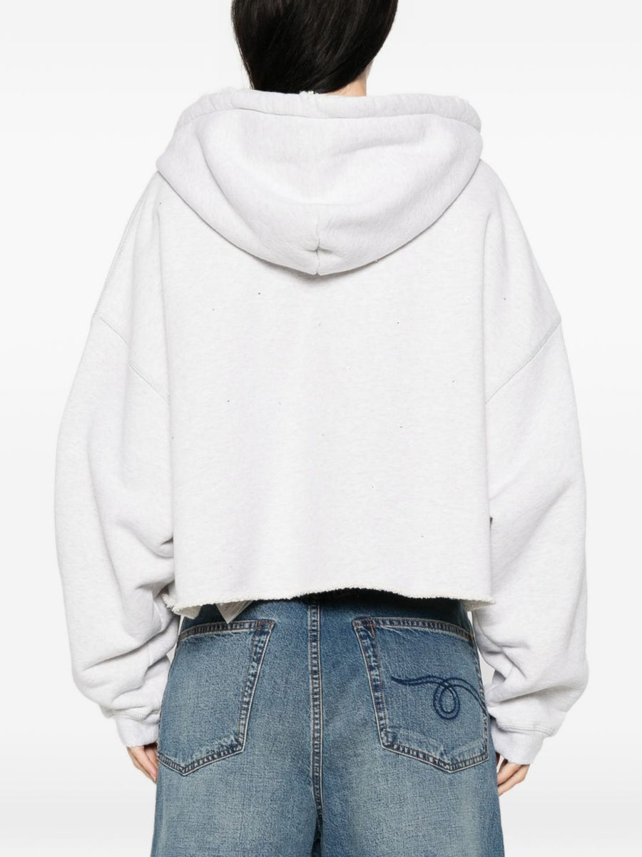Golden Goose Cotton Cropped Hoodie For Women With Relaxed City Style And Comfort