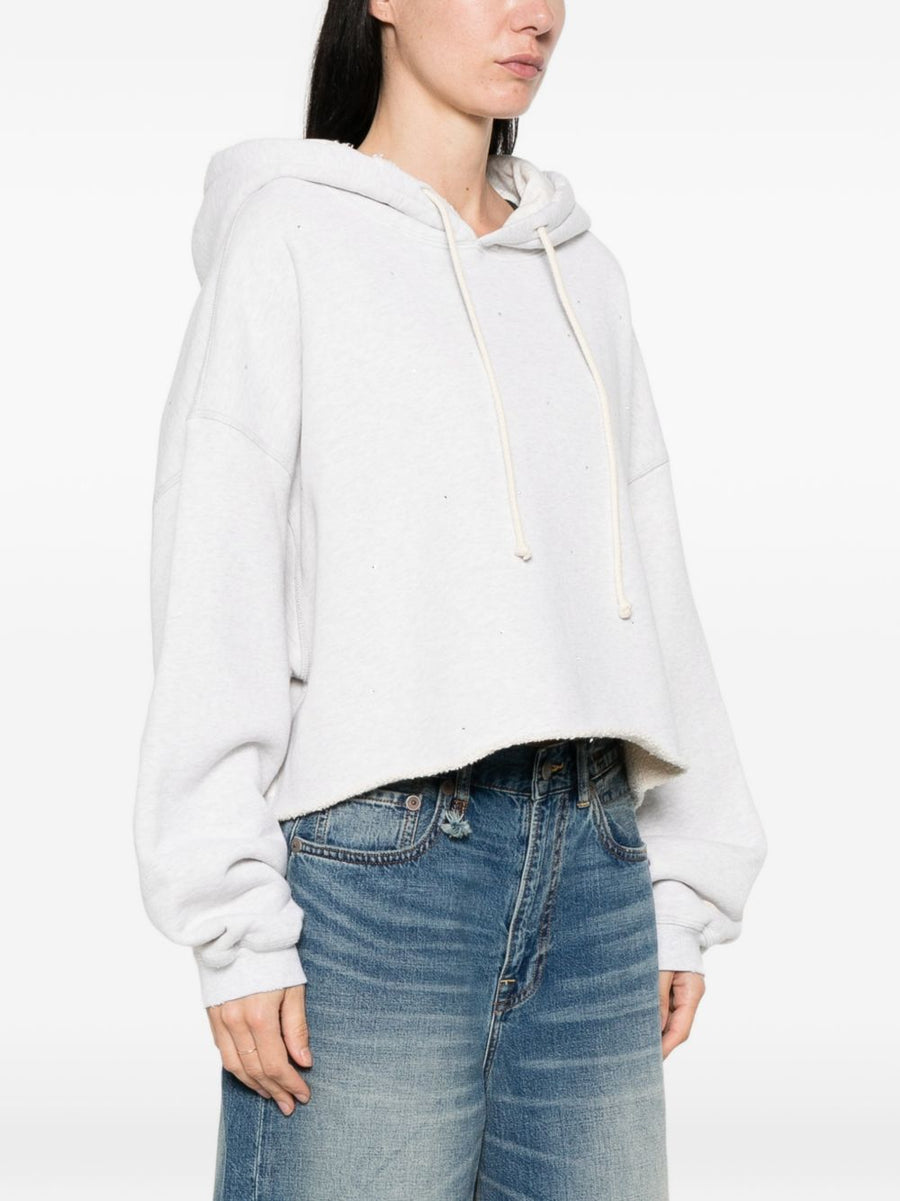 Golden Goose Cotton Cropped Hoodie For Women With Relaxed City Style And Comfort