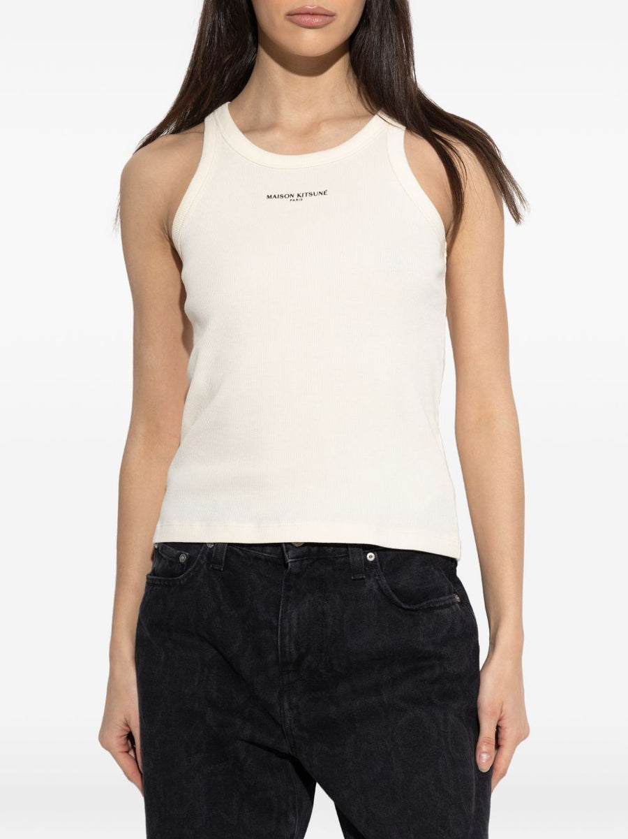 Maison Kitsuné Logo Tank Top Women 100% Cotton Premium