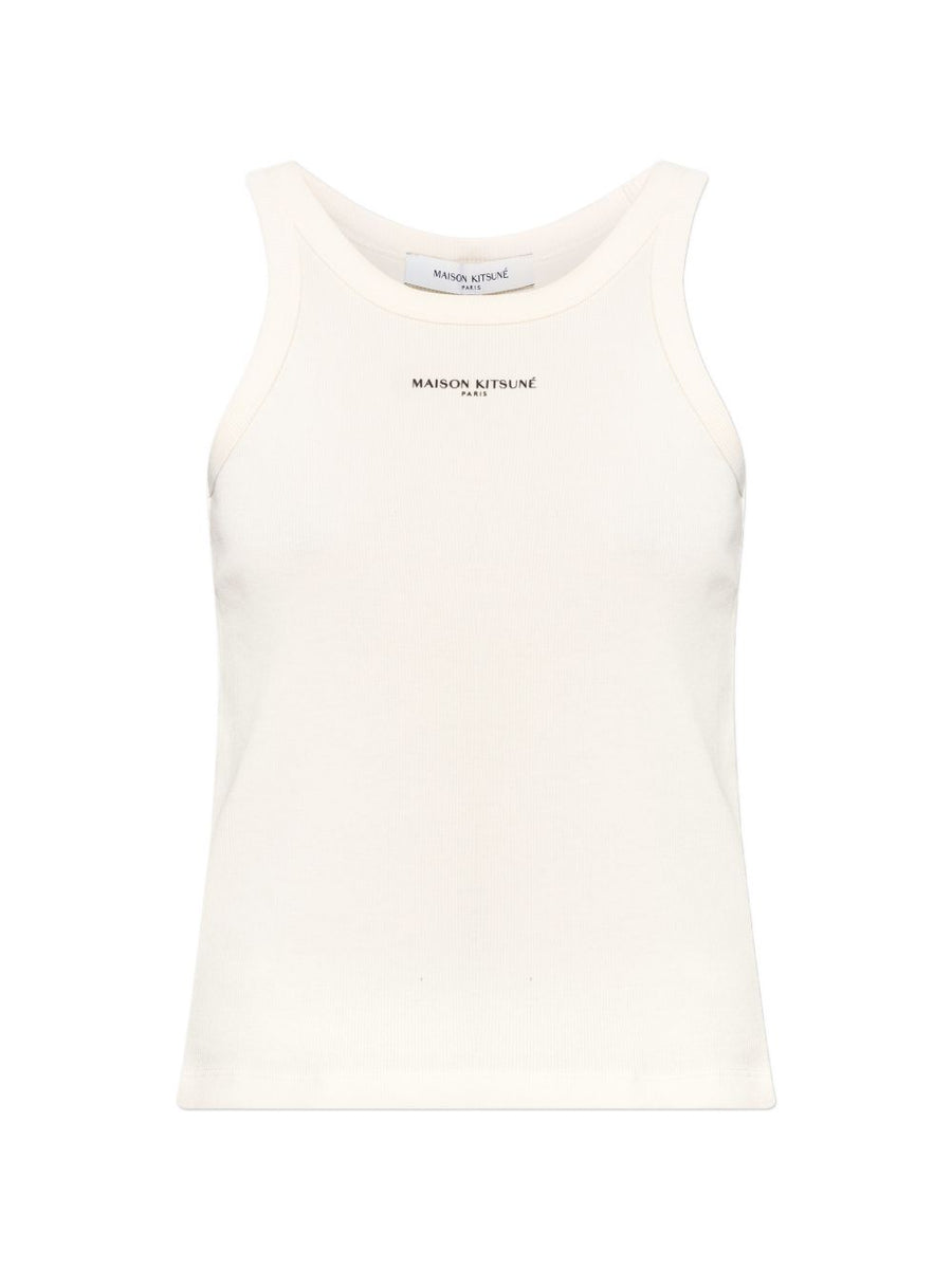 Maison Kitsuné Logo Tank Top Women 100% Cotton Premium