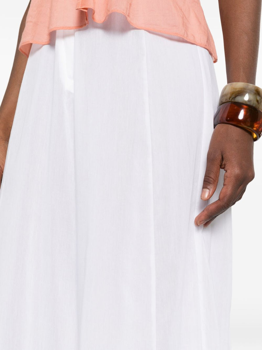 Forte Forte Voile Cotton Silk Trousers For Women, Lightweight Quiet Luxury Resort Wear White
