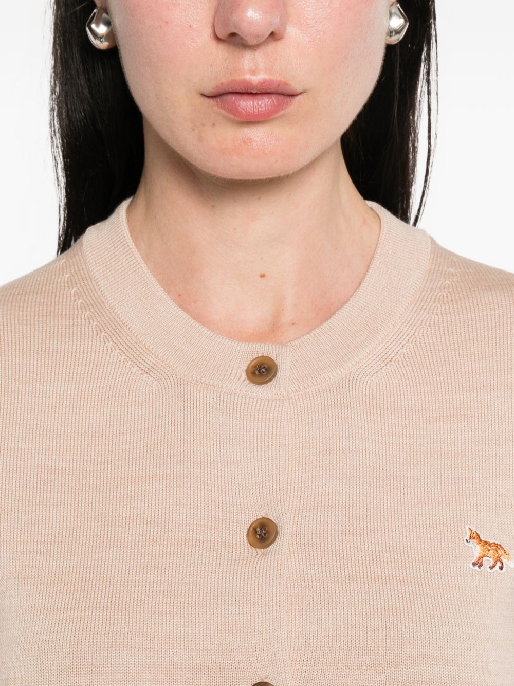 Maison Kitsuné Maison KitsunÃ© Baby Fox wool cardigan