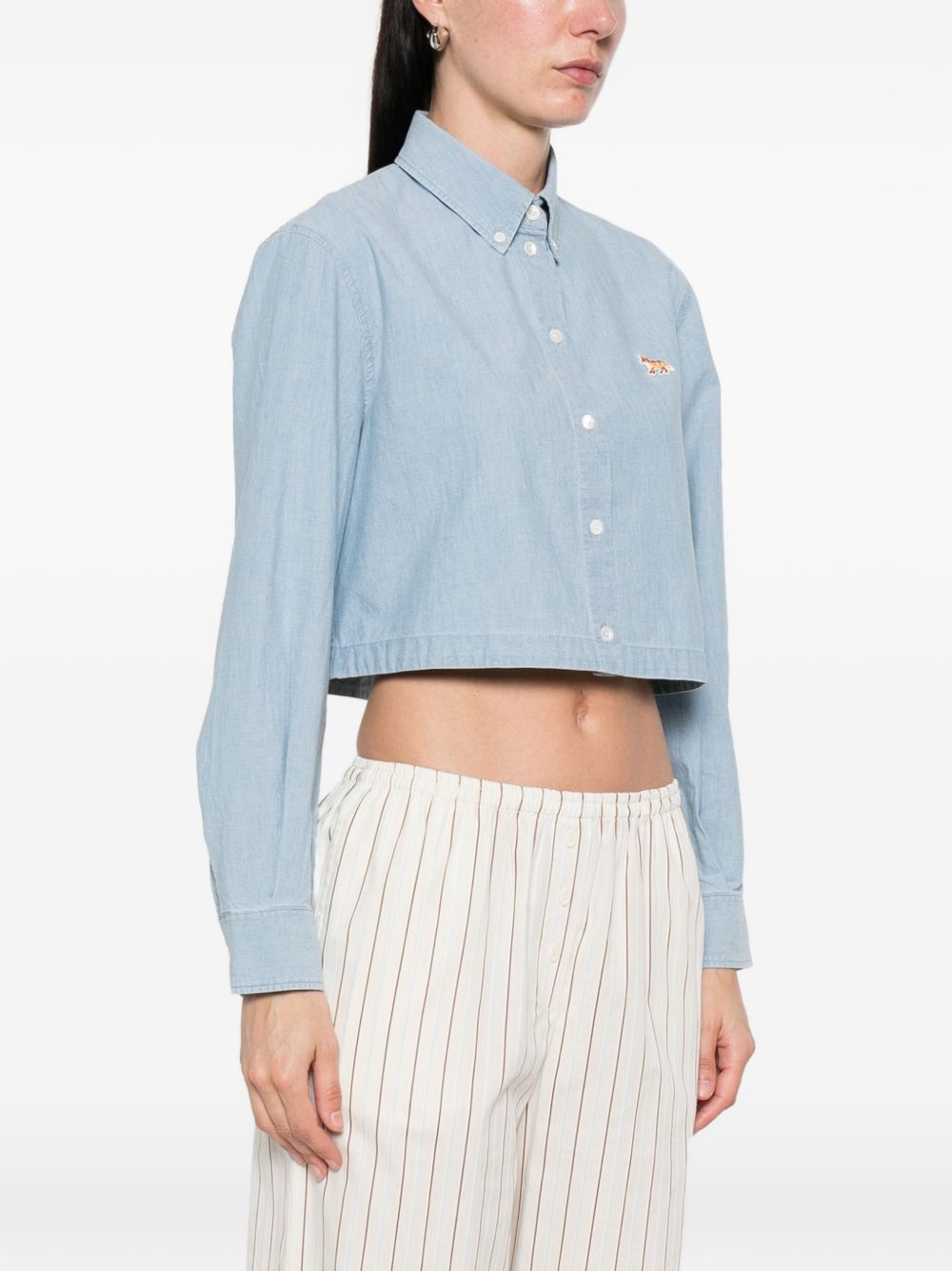 Maison Kitsuné Maison KitsunÃ© Baby Fox cropped shirt