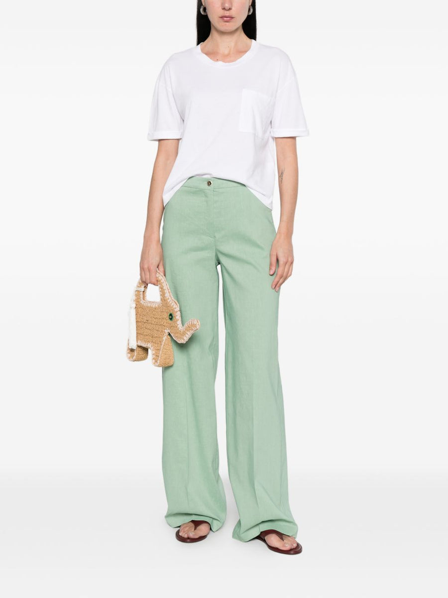 Base Cotton Modal T Shirt For Women With Chest Pocket Soft Drape Everyday Essential Wardrobe Staple