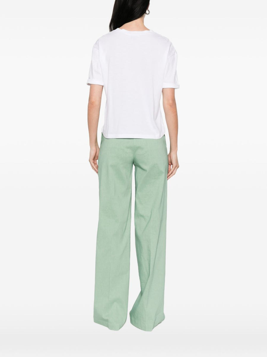 Base Cotton Modal T Shirt For Women With Chest Pocket Soft Drape Everyday Essential Wardrobe Staple