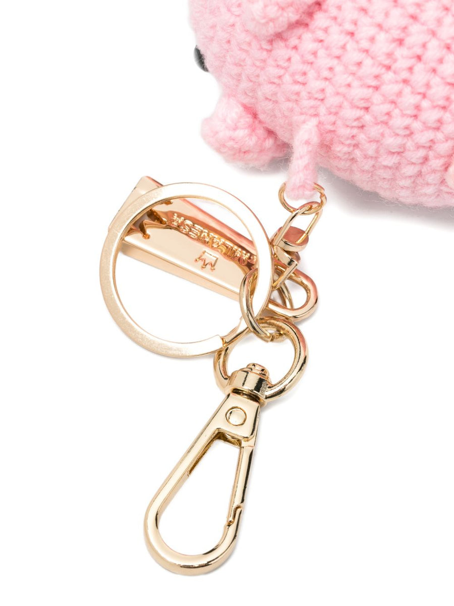 La Milanesa Pig Charm Pink Crochet Keyring For Women Lightweight Whimsical Handmade Gift