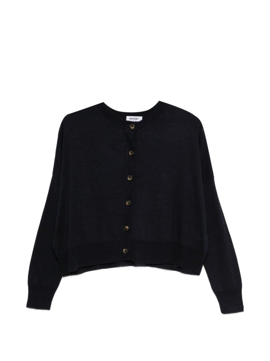 Base Linen Cotton Blend Cardigan for Women Ink Blue Breathable Lightweight Layering Versatile Wardrobe Staple