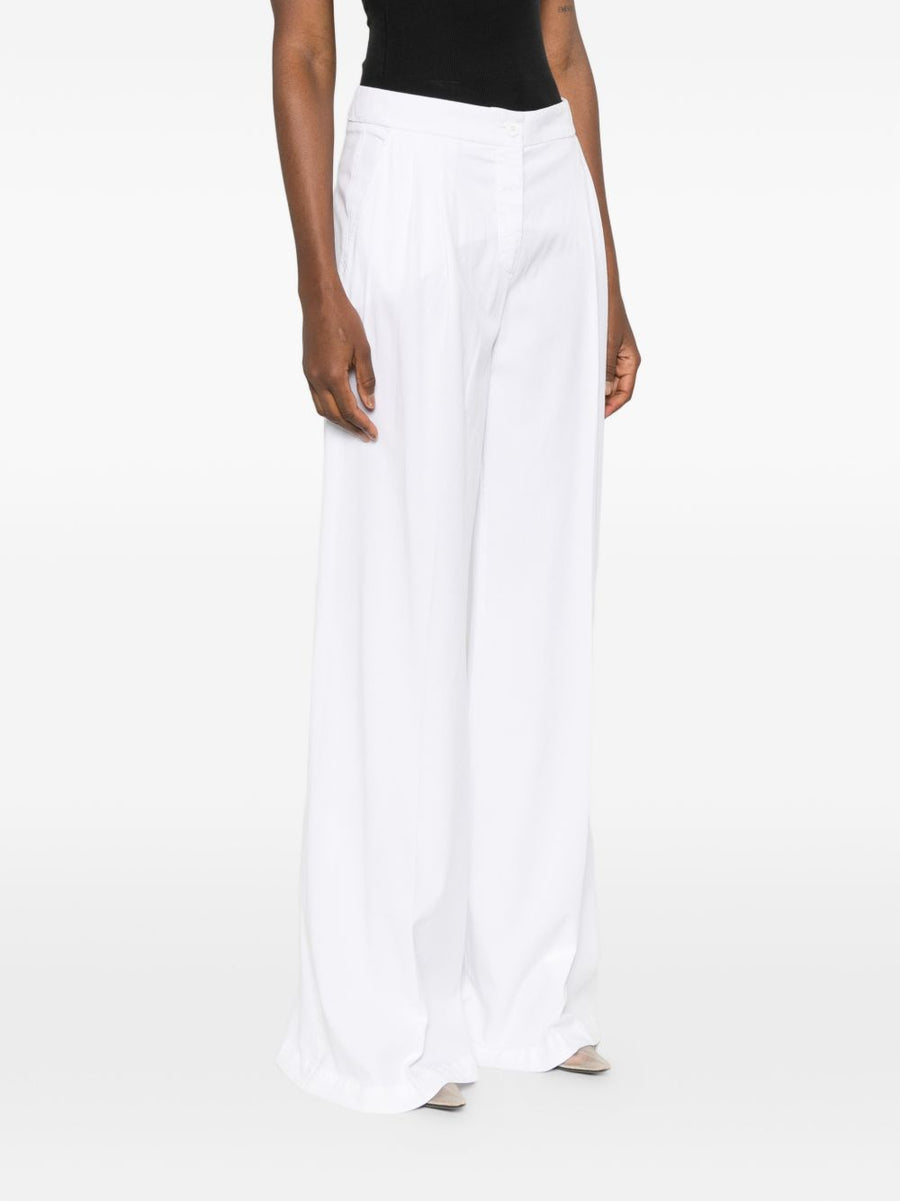 Via Masini 80 Linen Blend Trousers For Women Breathable Wide Leg Comfort White Summer Wardrobe Essential
