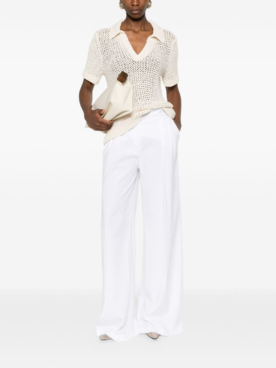 Via Masini 80 Linen Blend Trousers For Women Breathable Wide Leg Comfort White Summer Wardrobe Essential