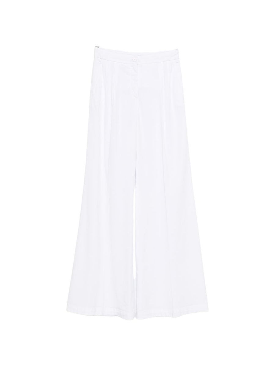 Via Masini 80 Linen Blend Trousers For Women Breathable Wide Leg Comfort White Summer Wardrobe Essential