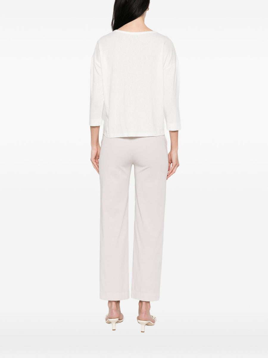 Base Linen Crewneck Sweater for Women Breathable Lightweight Linen Blend Essential Wardrobe Staple