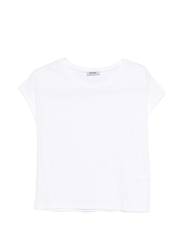 Base Cotton Modal Blend Tee For Women Breathable Everyday Versatile White Tee With Round Neck