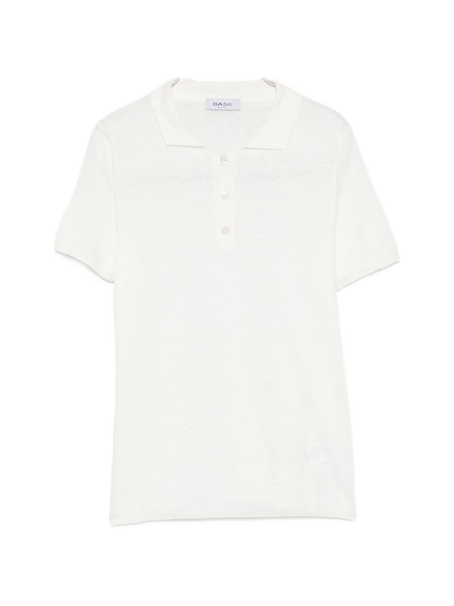 Base Linen Cotton Polo Shirt For Women Breathable Summer Top White Versatile Everyday Wardrobe Staple