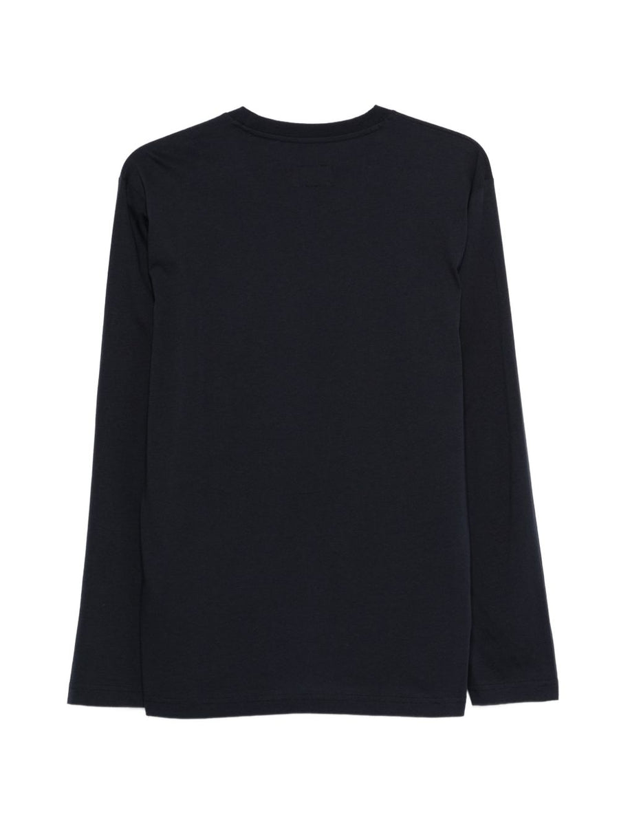 Emporio Armani Logo Cotton T Shirt For Men Navy 100 Percent Cotton Long Sleeve Premium Casual