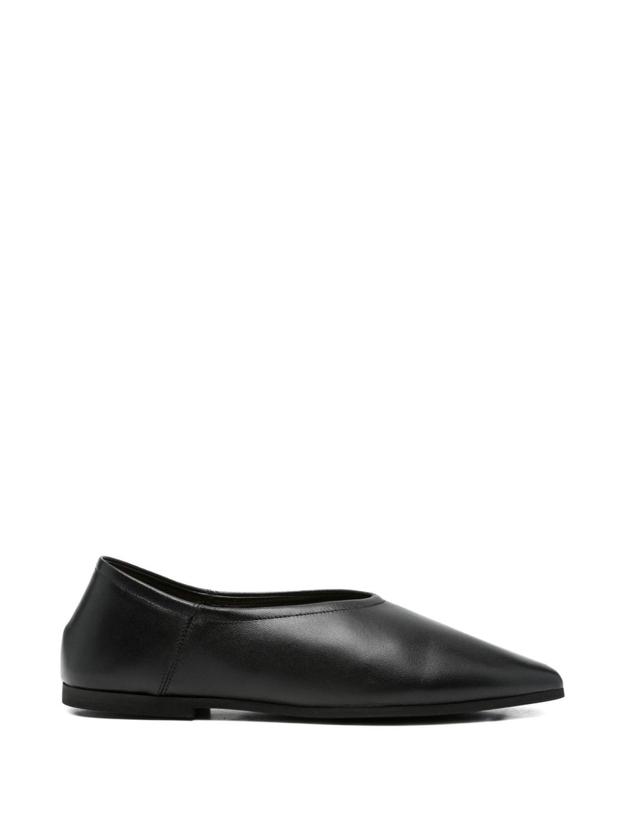 Babu' Milano City Ballet Flats Black Calf Leather With Pointed Toe For Women Versatile Everyday Wear