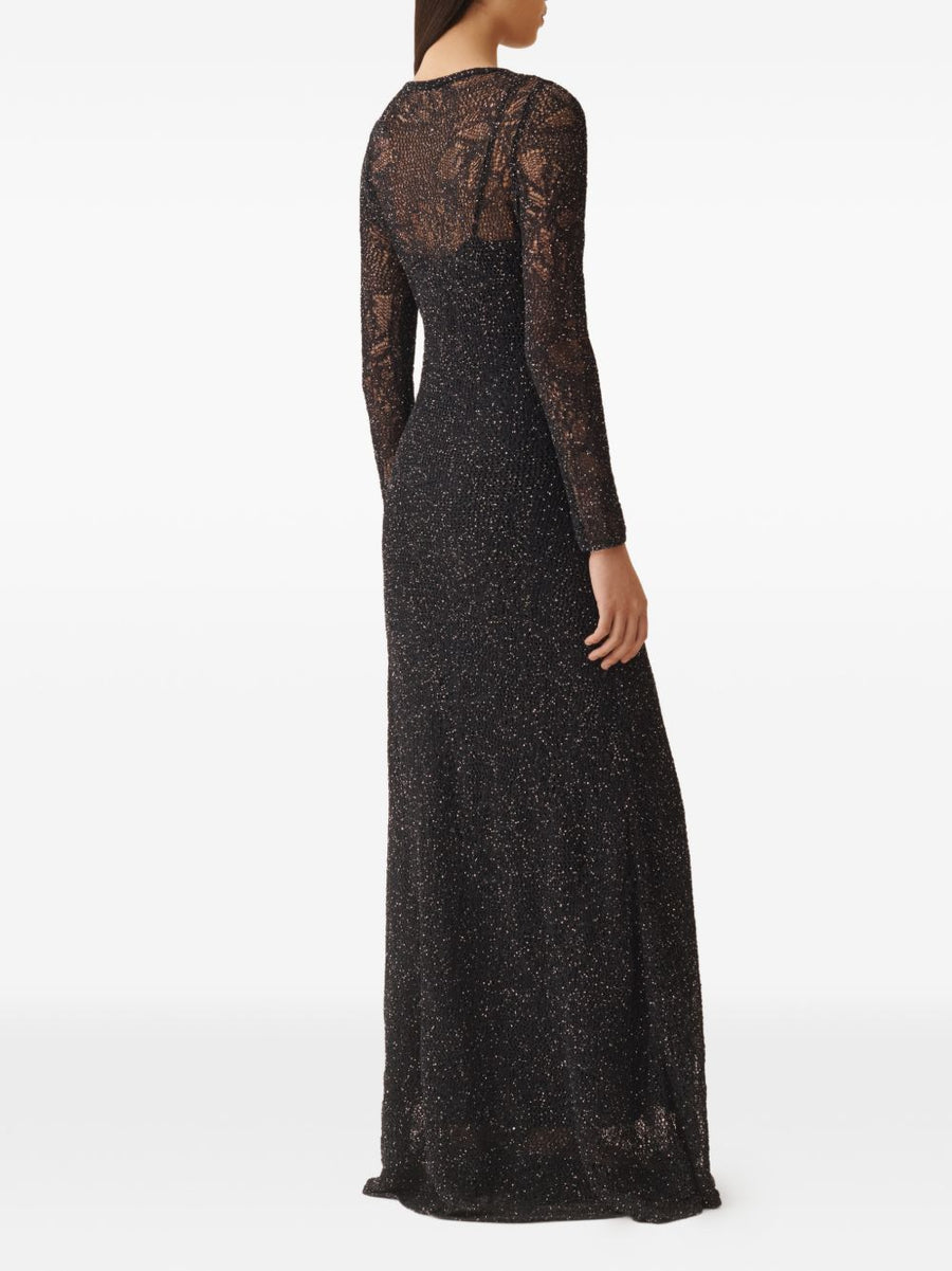 Fabiana Filippi Lace Long Dress Navy With Elegant Lace Overlay And Breathable Cotton Base For Women