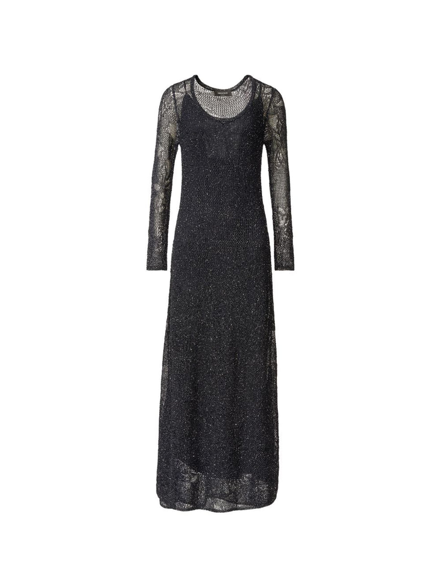 Fabiana Filippi Lace Long Dress Navy With Elegant Lace Overlay And Breathable Cotton Base For Women
